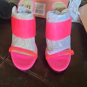 Gianni Bini Neon Pink Heels